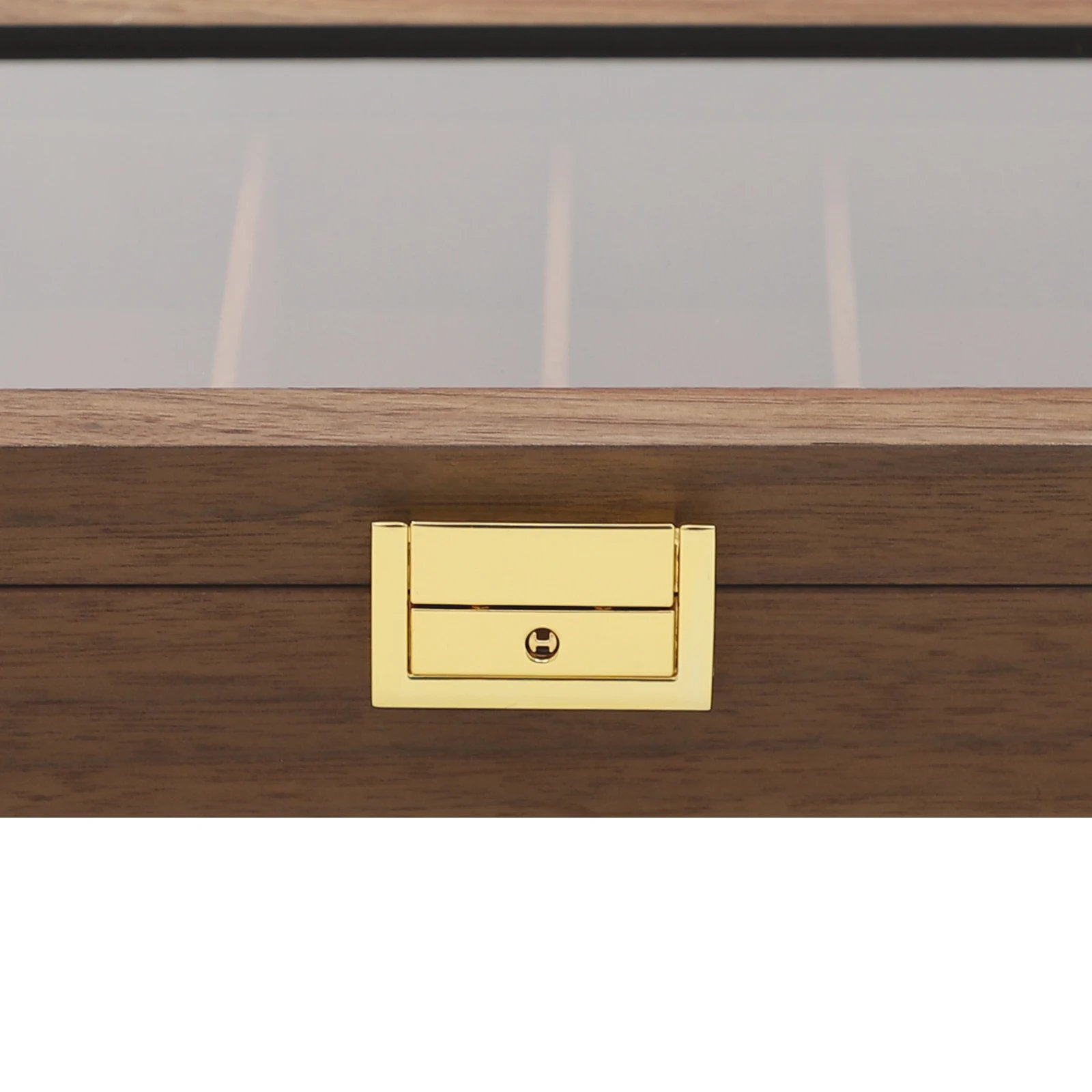 Knife Display Case Knife Storage Box Knife Display Case Organizer Collection Box Glass Metal Flannelette Walnut Color/Black