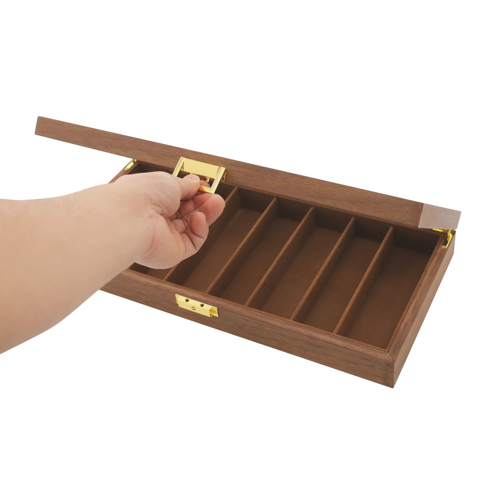 Knife Display Case Knife Storage Box Knife Display Case Organizer Collection Box Glass Metal Flannelette Walnut Color/Black