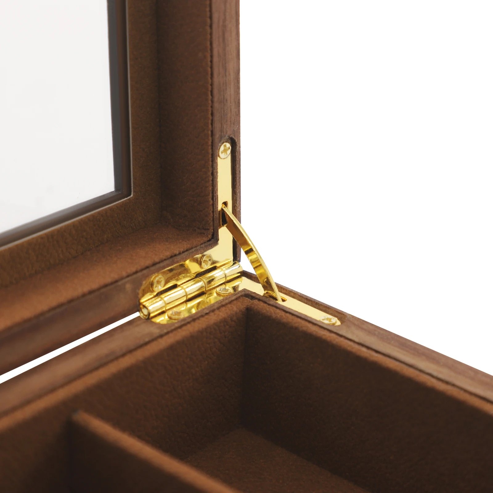 Knife Display Case Knife Storage Box Knife Display Case Organizer Collection Box Glass Metal Flannelette Walnut Color/Black