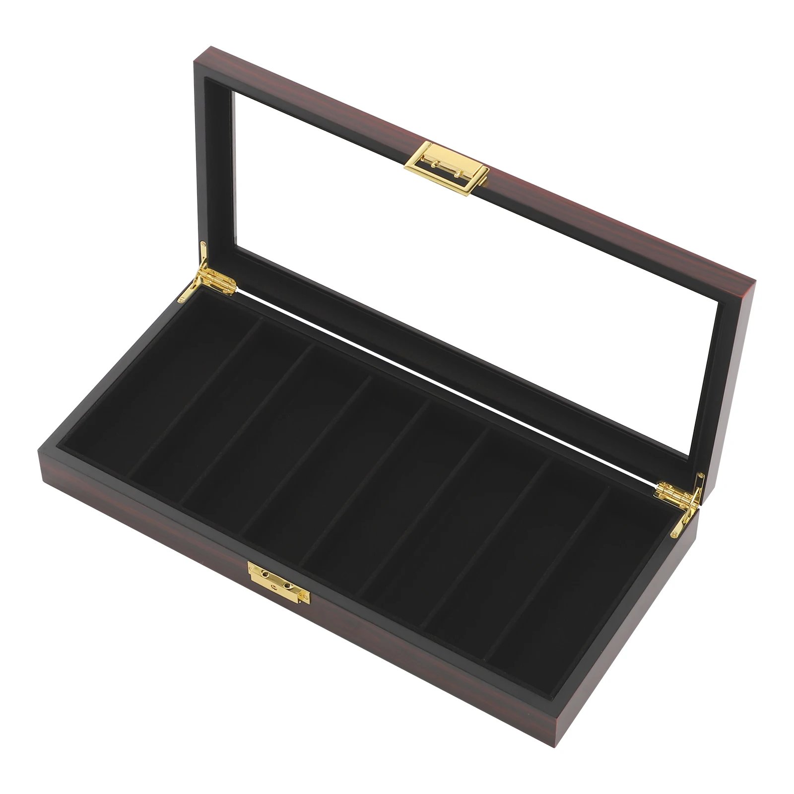 Knife Display Case Knife Storage Box Knife Display Case Organizer Collection Box Glass Metal Flannelette Walnut Color/Black