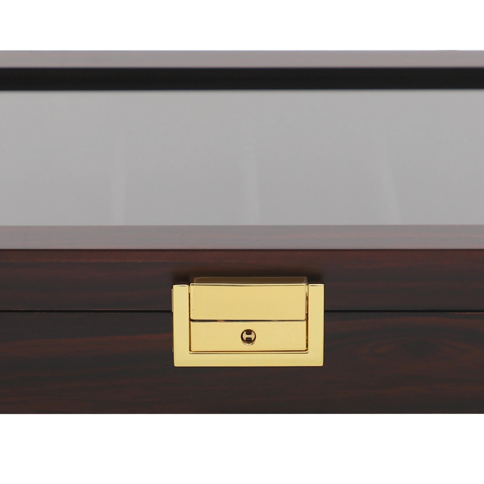 Knife Display Case Knife Storage Box Knife Display Case Organizer Collection Box Glass Metal Flannelette Walnut Color/Black