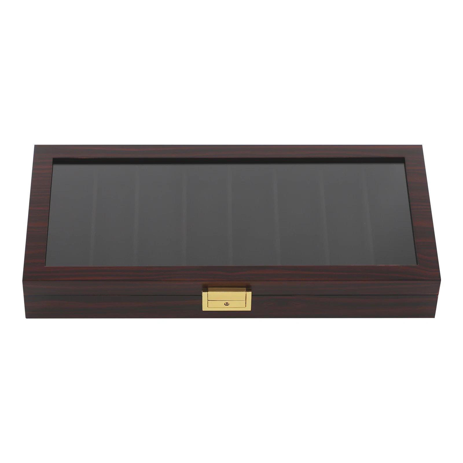 Knife Display Case Knife Storage Box Knife Display Case Organizer Collection Box Glass Metal Flannelette Walnut Color/Black