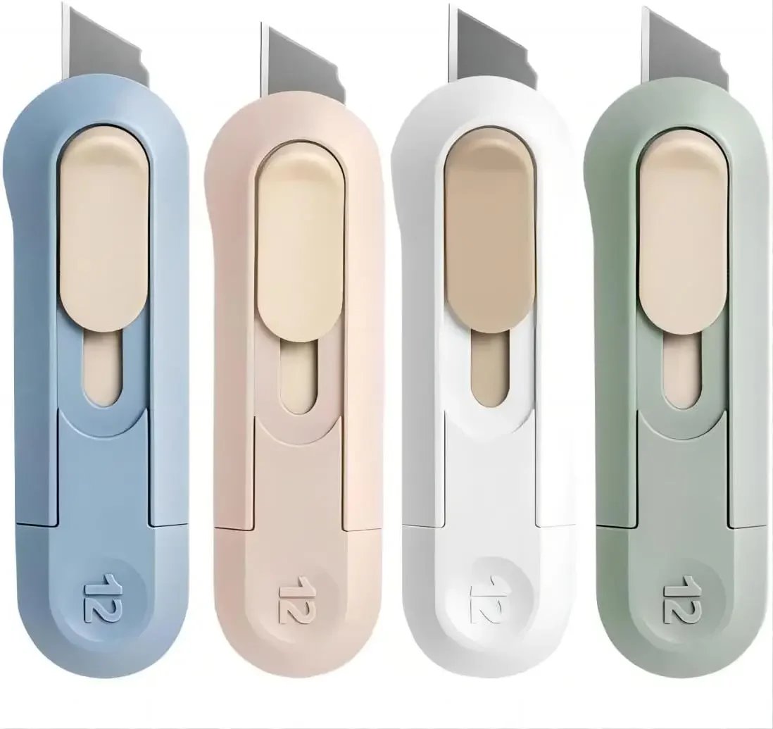 6 Boxes Portable Box Cutter, Retractable Multifunctional Cute Knife for Office, Home, Crafts, Carton, Cardboard, Paper, DIY