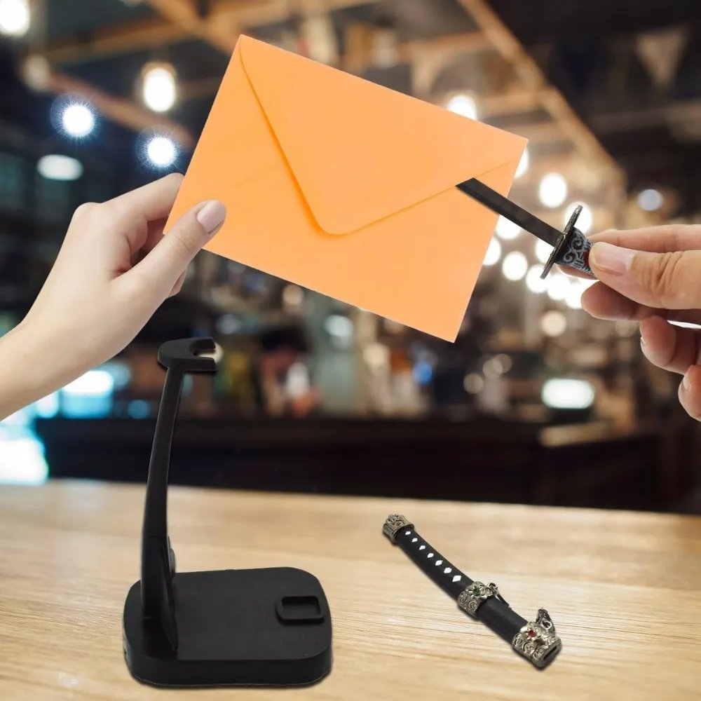 2pcs Sword Paper Knife Letter Opener Includes black Scabbard and Display Stand fit for Home and Office Mail Supplies 2pcs Sword Paper Knife Letter Opener Includes black Scabbard and Display Stand fit for Home and Office Mail Supplies