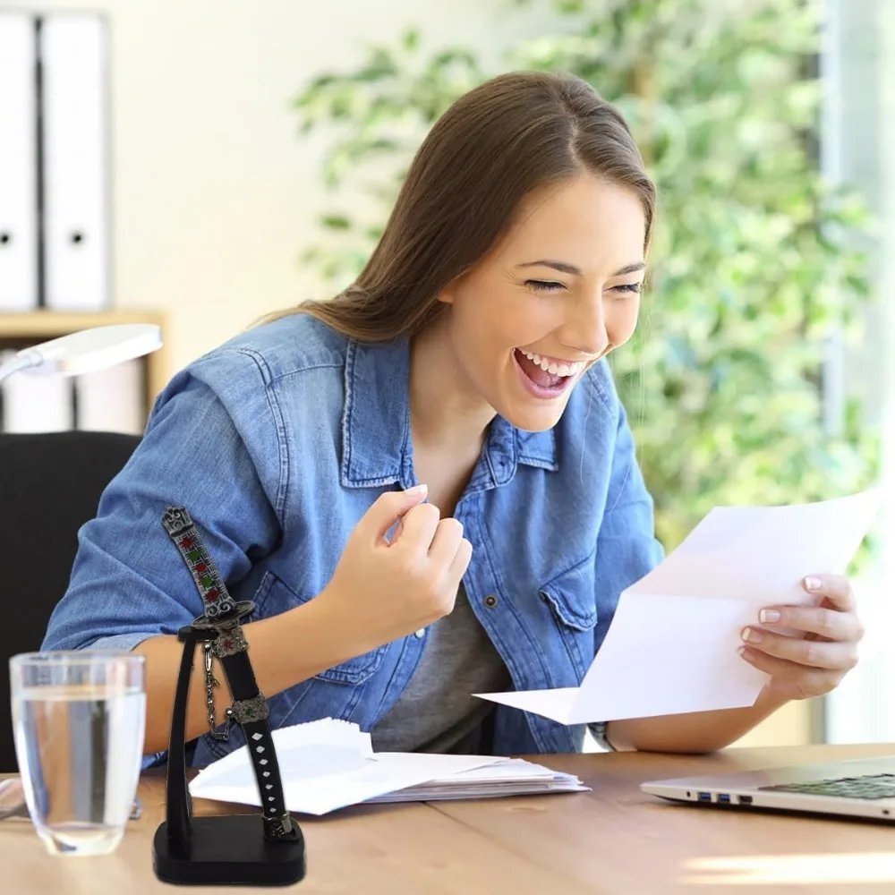 2pcs Sword Paper Knife Letter Opener Includes black Scabbard and Display Stand fit for Home and Office Mail Supplies 2pcs Sword Paper Knife Letter Opener Includes black Scabbard and Display Stand fit for Home and Office Mail Supplies