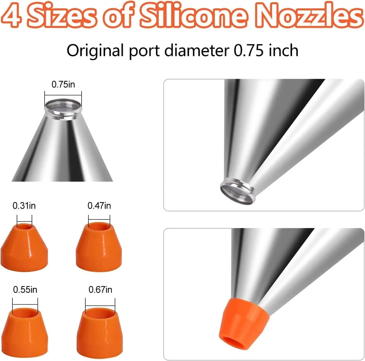 Pancake Batter Dispenser with 4 Nozzles Multi-Caliber Stainless Steel Funnel Cake Dispenser with Stand Great for Baked Goods