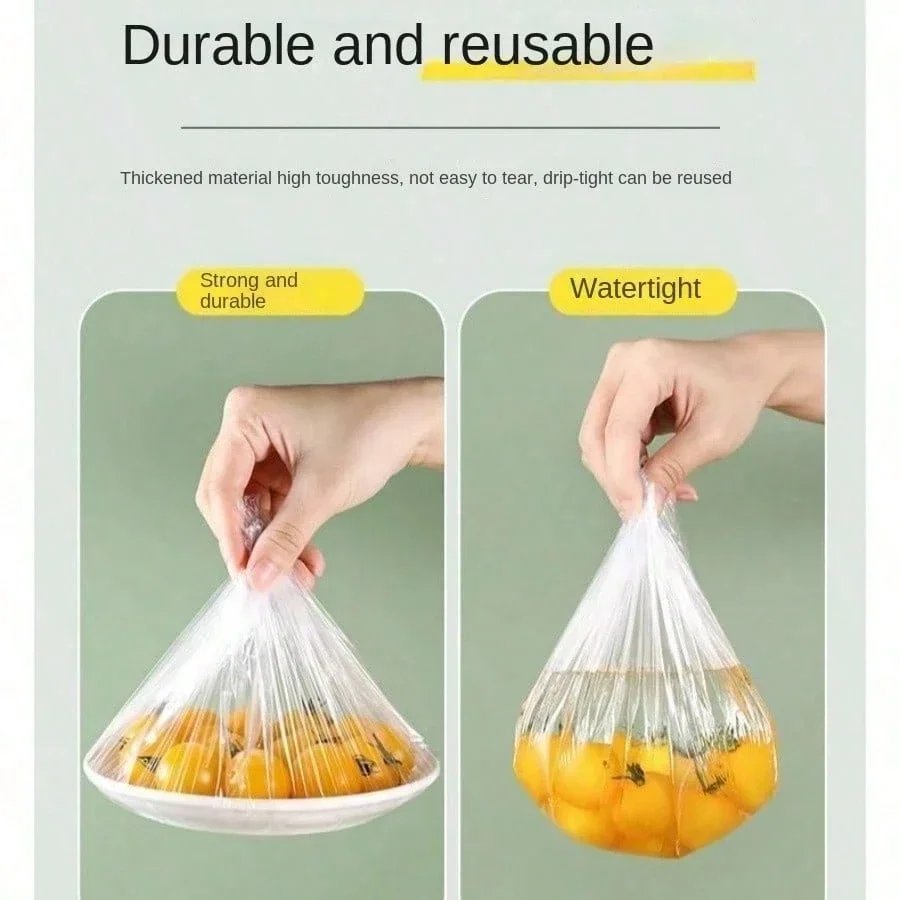 100PCS Multi-Use Food Covers, Thickened Elastic Plastic Wrap for Fresh Food Storage, Kitchen, Shoes - Highly Stretchable