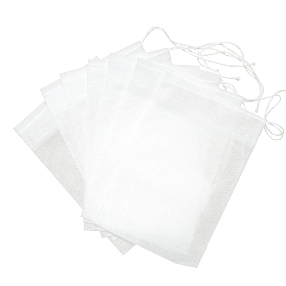 Food Grade 100Pcs Empty Non-woven Coffee Tea Bags Infuser Herb Loose Spice Filters Fabric Teabags Heat Seal With String Pepper