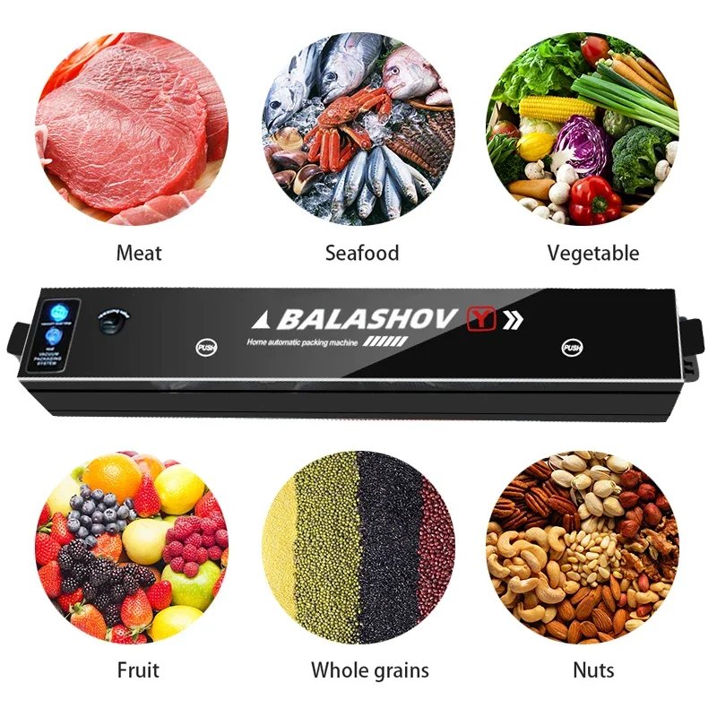 Eletric Vacuum Sealer Degasser Machine with 10PCS Vacuum Packaging Vinyl Bags Vacuum Food Sealer for Home and Kitchen Supplies