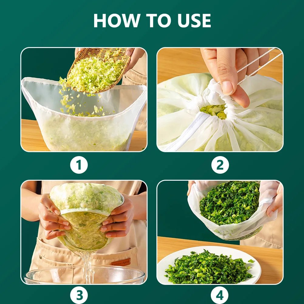 Soy Milk Bag Multi-Function Mesh Strainer Bag Fine Mesh Brew Filter Bag Food Strainer Bag for Straining Oat/Almond Milk