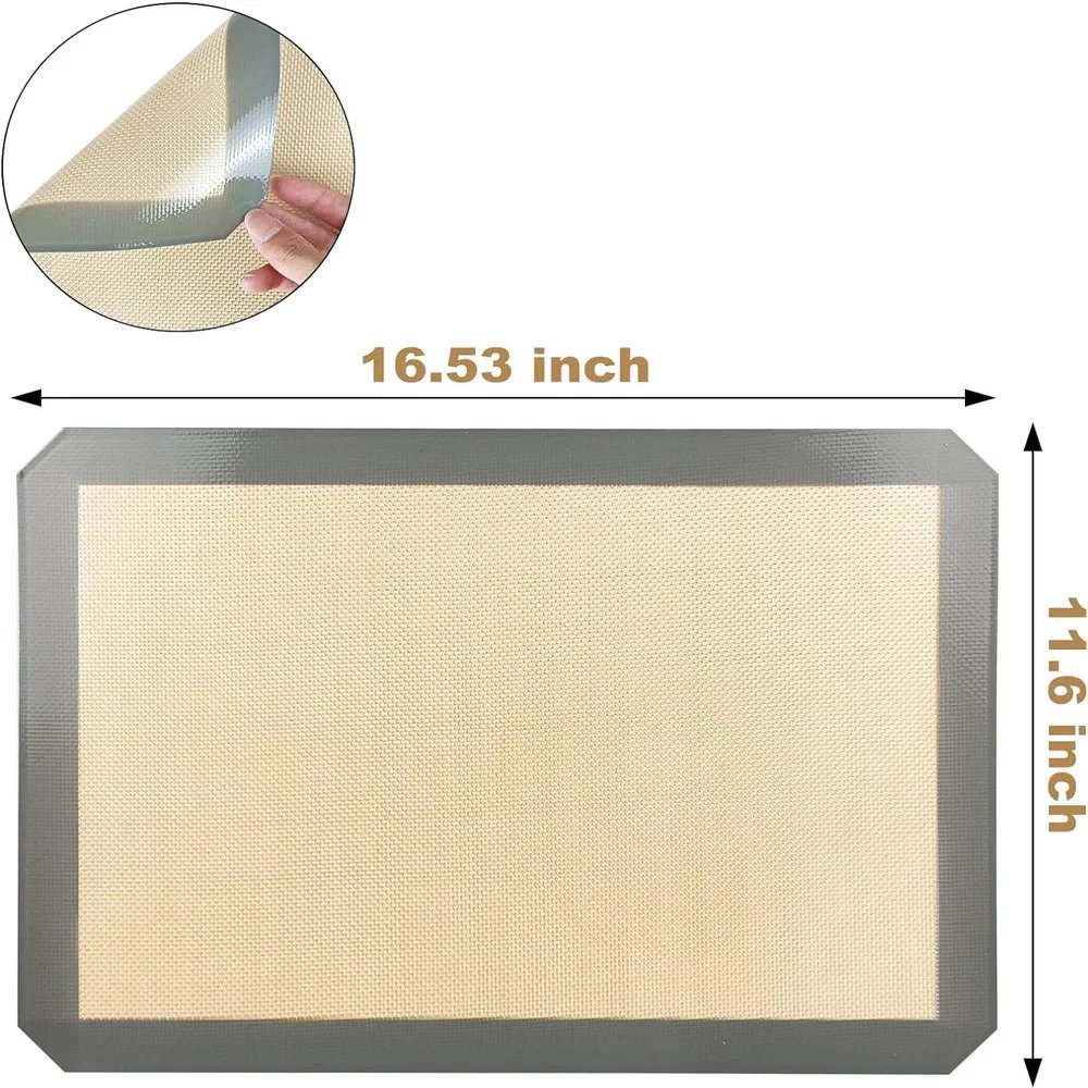 Rectangular silicone, non-stick reusable, food safe baking mats, 2-pack, 16.5 Rectangular silicone, non-stick reusable, food safe baking mats, 2-pack, 16.5
