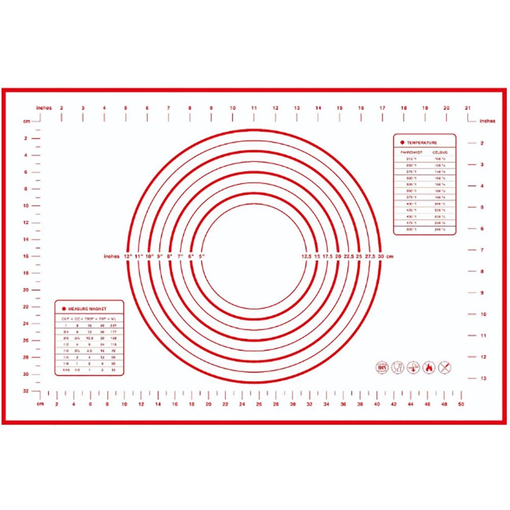 Oversize 60cm Silicone Kneading Pad Rolling Non-Stick Pastry Tools Crepes Pizza Dough Non-Stick Silicone Mat For Kitchen Cooking