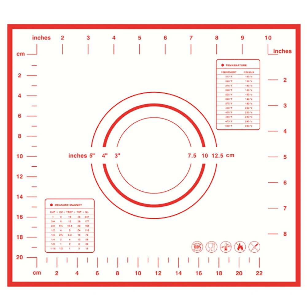 Oversize 60cm Silicone Kneading Pad Rolling Non-Stick Pastry Tools Crepes Pizza Dough Non-Stick Silicone Mat For Kitchen Cooking