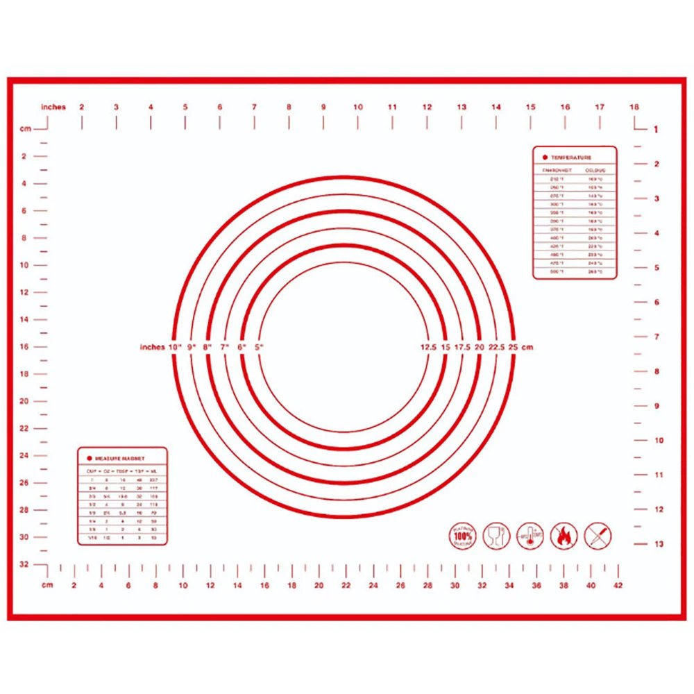 Oversize 60cm Silicone Kneading Pad Rolling Non-Stick Pastry Tools Crepes Pizza Dough Non-Stick Silicone Mat For Kitchen Cooking
