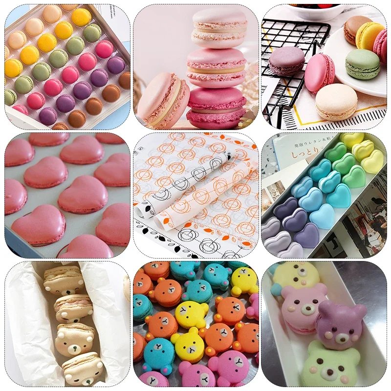 Silicone Macaron Baking Mat Non Stick Fondant Cookie Pad Oven Bakeware Sheets Liner Cakes Pastry Tools Rolling Dough Mats