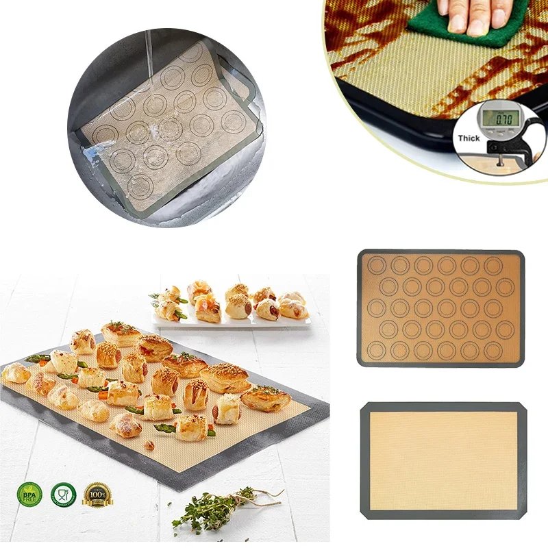 Silicone Macaron Baking Mat Non Stick Fondant Cookie Pad Oven Bakeware Sheets Liner Cakes Pastry Tools Rolling Dough Mats