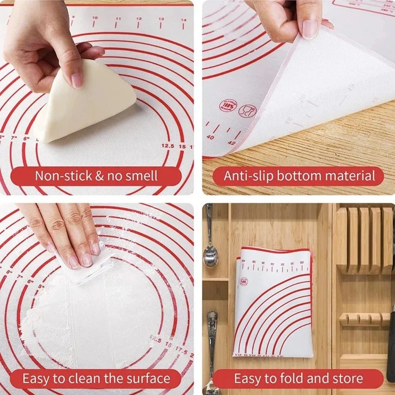 Silicone Macaron Baking Mat Non Stick Fondant Cookie Pad Oven Bakeware Sheets Liner Cakes Pastry Tools Rolling Dough Mats