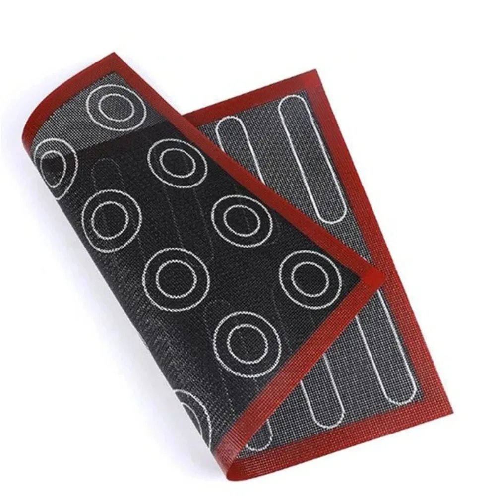 Silicone 30x40cm Two Sided In One Printing Macaroon Puff Baking Mat Non Stick Pastry Oven Cake Perforated Sheet Liner Mat