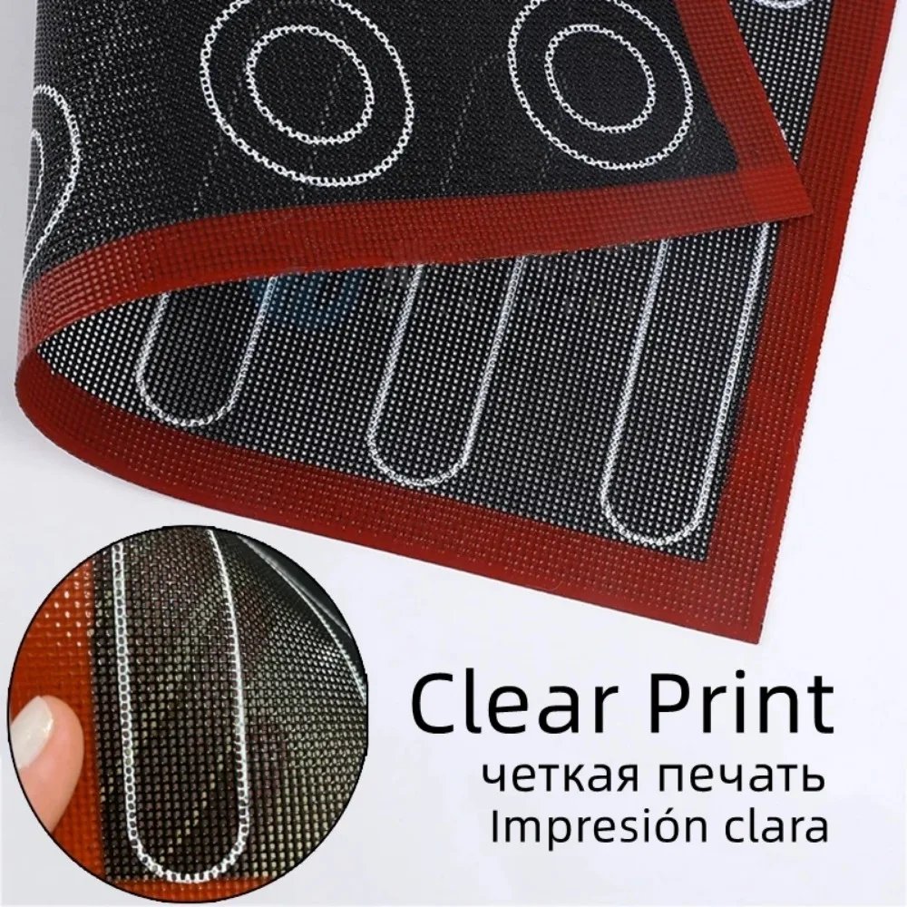 Silicone 30x40cm Two Sided In One Printing Macaroon Puff Baking Mat Non Stick Pastry Oven Cake Perforated Sheet Liner Mat