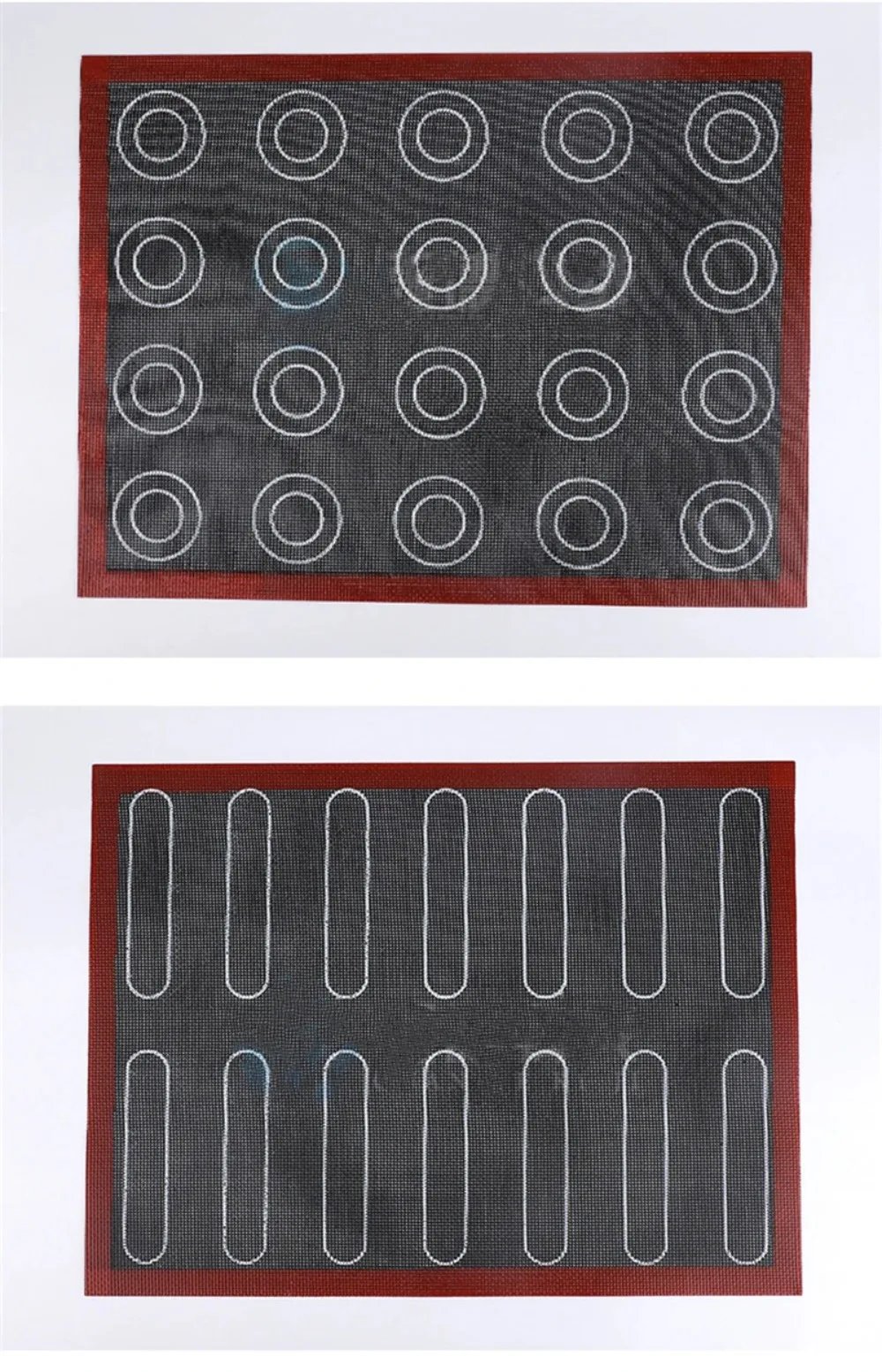 Silicone 30x40cm Two Sided In One Printing Macaroon Puff Baking Mat Non Stick Pastry Oven Cake Perforated Sheet Liner Mat