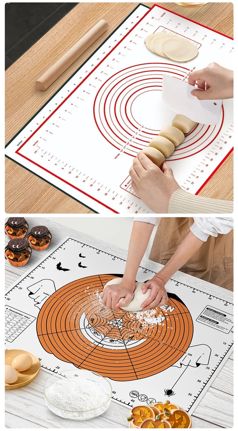 60/40cm Silicone Pad Baking Mat Sheet Kneading Dough Mat for Kitchen Rolling Dough Pizza Large Dough Non-Stick Maker Holder 60/40cm Silicone Pad Baking Mat Sheet Kneading Dough Mat for Kitchen Rolling Dough Pizza Large Dough Non-Stick Maker Holder