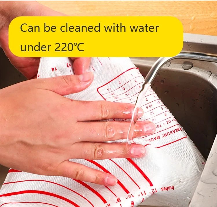 Silicone Pastry Mat Extra Thick Non Stick Baking Mat with Measurement Kitchen Fondant Dough Rolling Mat