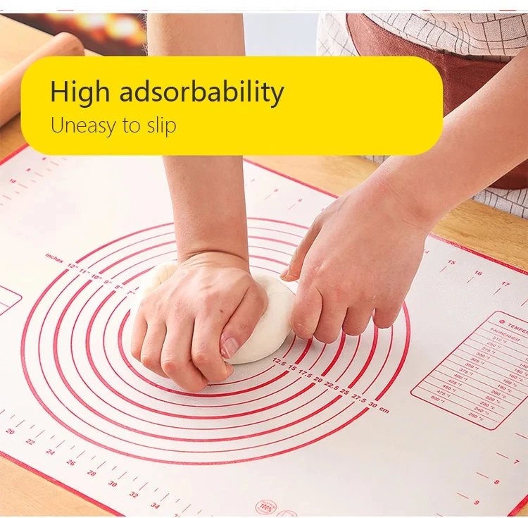 Silicone Pastry Mat Extra Thick Non Stick Baking Mat with Measurement Kitchen Fondant Dough Rolling Mat
