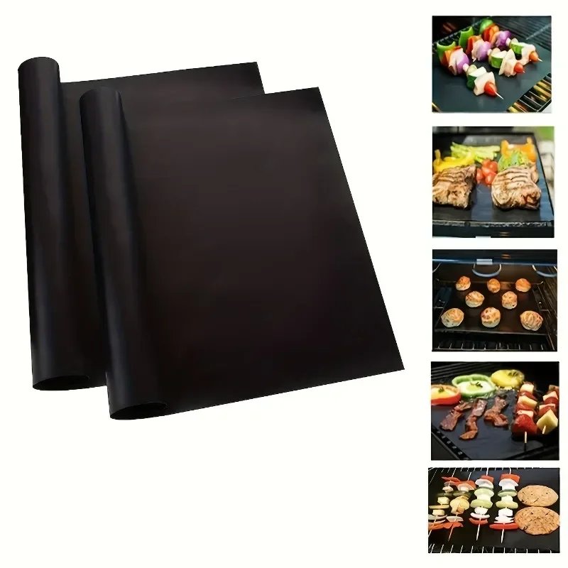 4sizes Non-Stick Oven Liners Reusable BBQ Grill Mat Baking Mat Barbecue Tools Easy Clean Party Favors Kitchen BBQ Tool