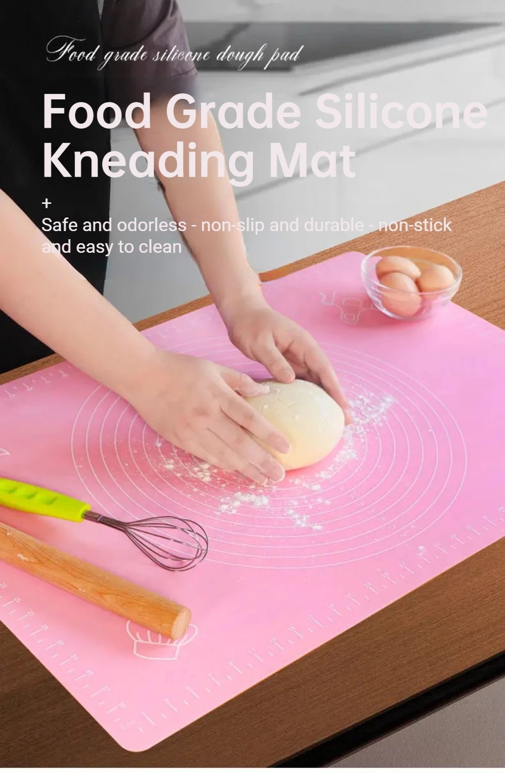 Silicone Baking Mat Pizza Dough Maker Pastry Kitchen Gadgets Cooking Tools Utensils Bakeware Kneading Accessories Lot /45*60cm