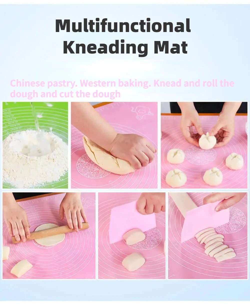 Silicone Baking Mat Pizza Dough Maker Pastry Kitchen Gadgets Cooking Tools Utensils Bakeware Kneading Accessories Lot /45*60cm