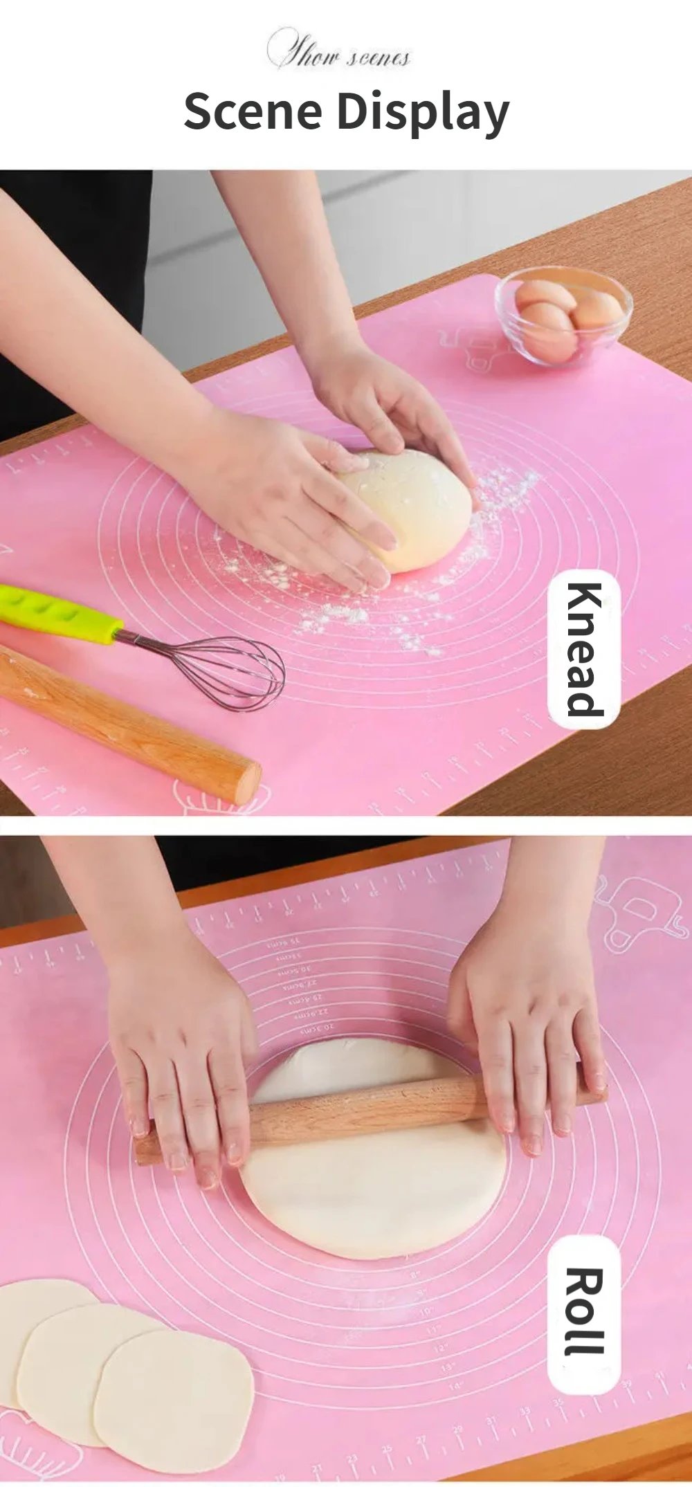 Silicone Baking Mat Pizza Dough Maker Pastry Kitchen Gadgets Cooking Tools Utensils Bakeware Kneading Accessories Lot /45*60cm Silicone Baking Mat Pizza Dough Maker Pastry Kitchen Gadgets Cooking Tools Utensils Bakeware Kneading Accessories Lot /45*60cm