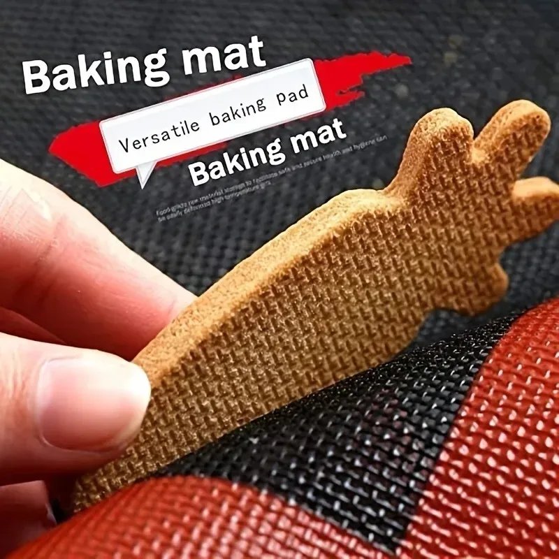 Reusable Perforated Silicone Baking Mat 2 Sides with Puff & Round Patterns Non-stick Oven Liner for Cookies Macaron Bread