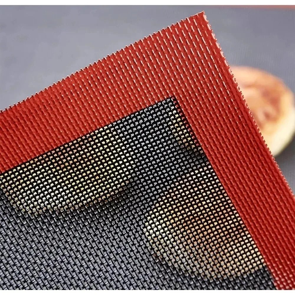 Reusable Perforated Silicone Baking Mat 2 Sides with Puff & Round Patterns Non-stick Oven Liner for Cookies Macaron Bread