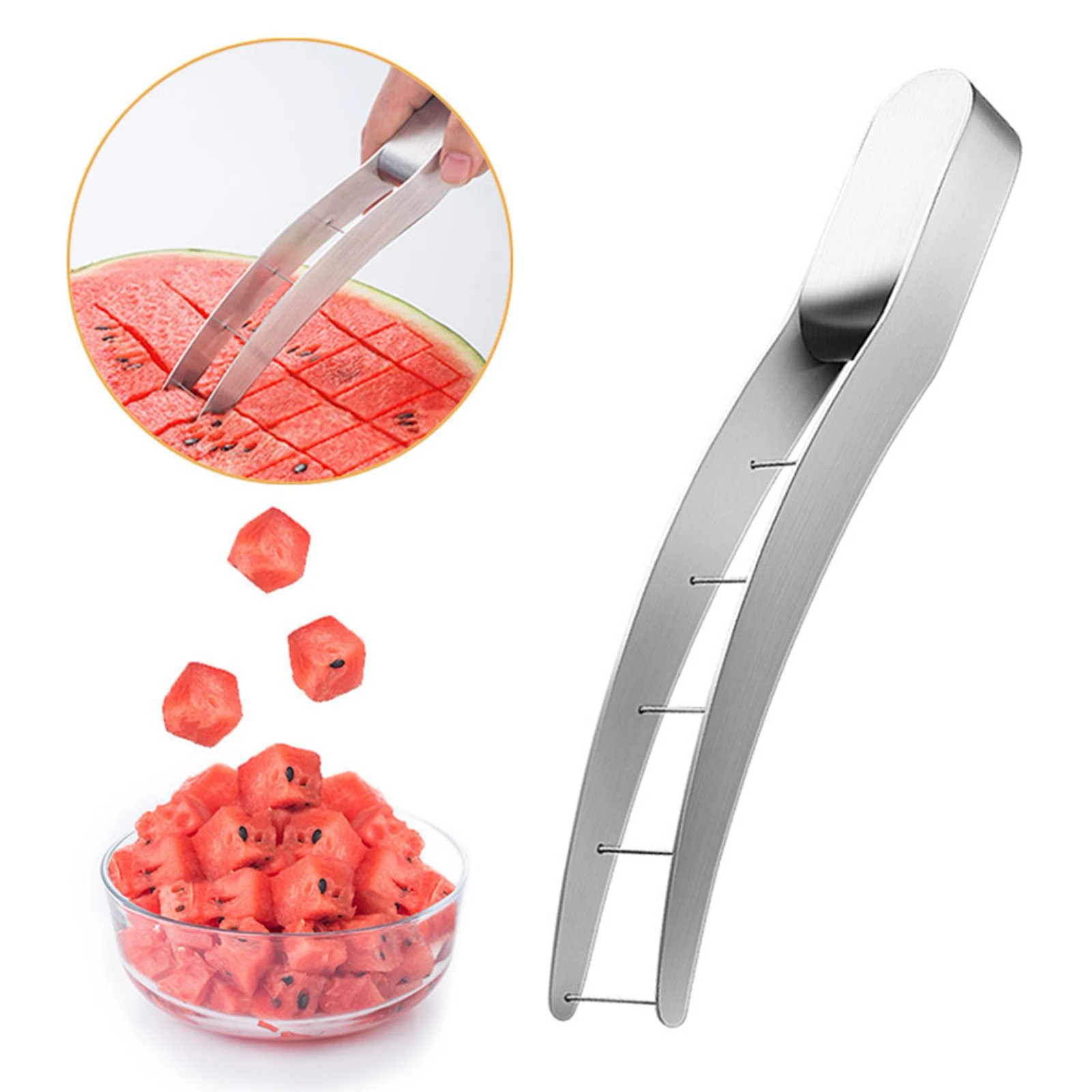 Watermelon Slicer Kitchen Cutter Tool Stainless Steel Corrosion-proof Fruit Slicer for Camping Gathering Party Kitchen Gadget
