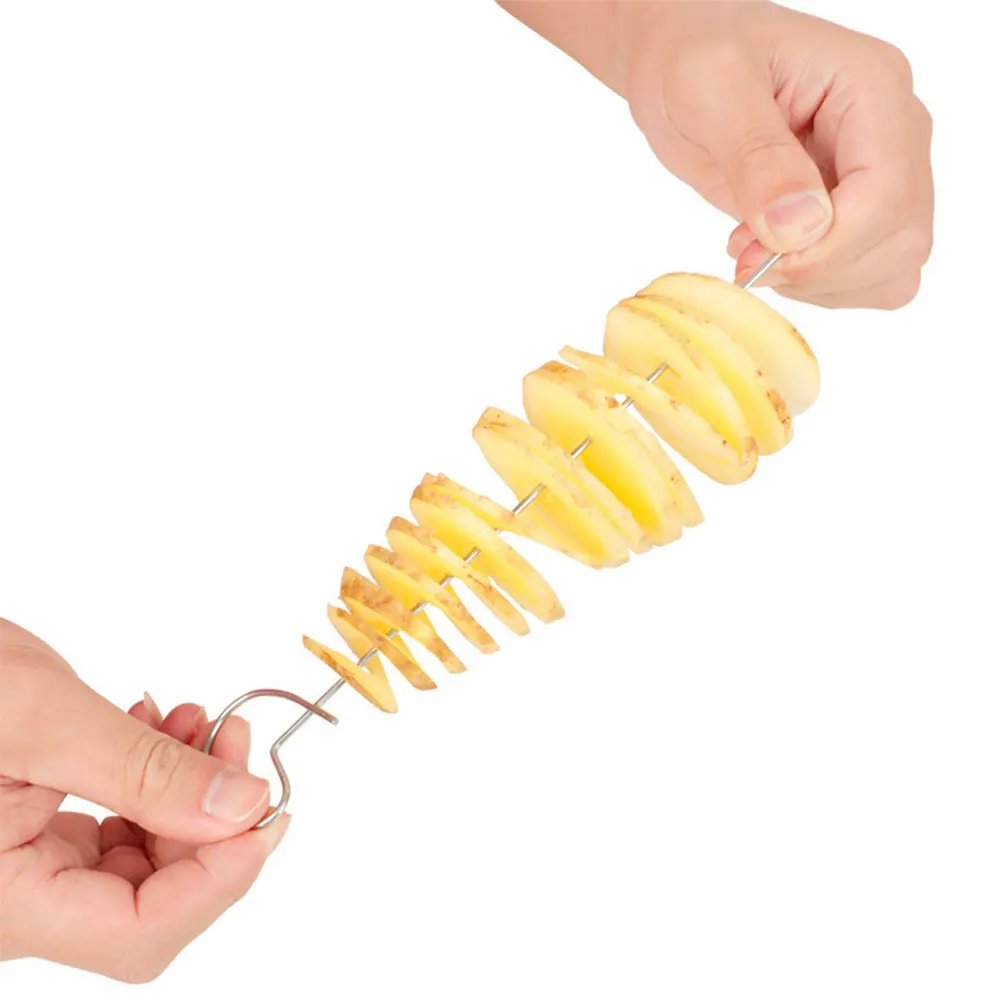 1-5Sets Stainless Steel Plastic Rotate Potato Slicer Twisted Potato Spiral Slice Cutter Creative Vegetable Tool Kitchen Gadgets
