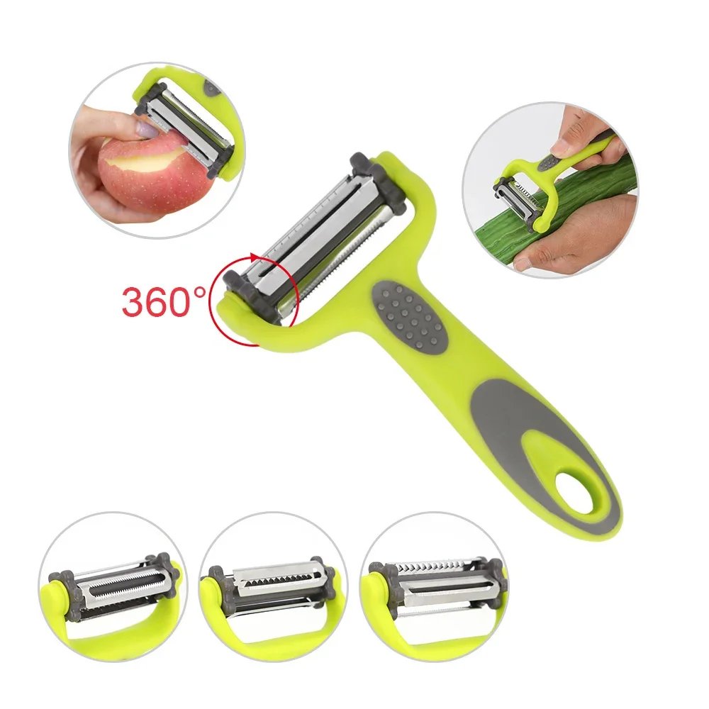 3 In 1 Rotary Peeler Fruit Vegetables Cabbage Graters Salad Carrot Potato Slicer Kitchen Multifunction Grater Julienne Peeler