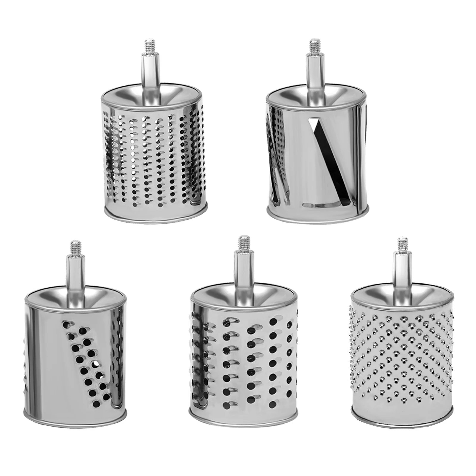 Rotary Grater W/5 Blades Stainless Steel Manual Grinder Vegetable Slicer Peanut Nuts Grinder Cheese Vegetable Shredder