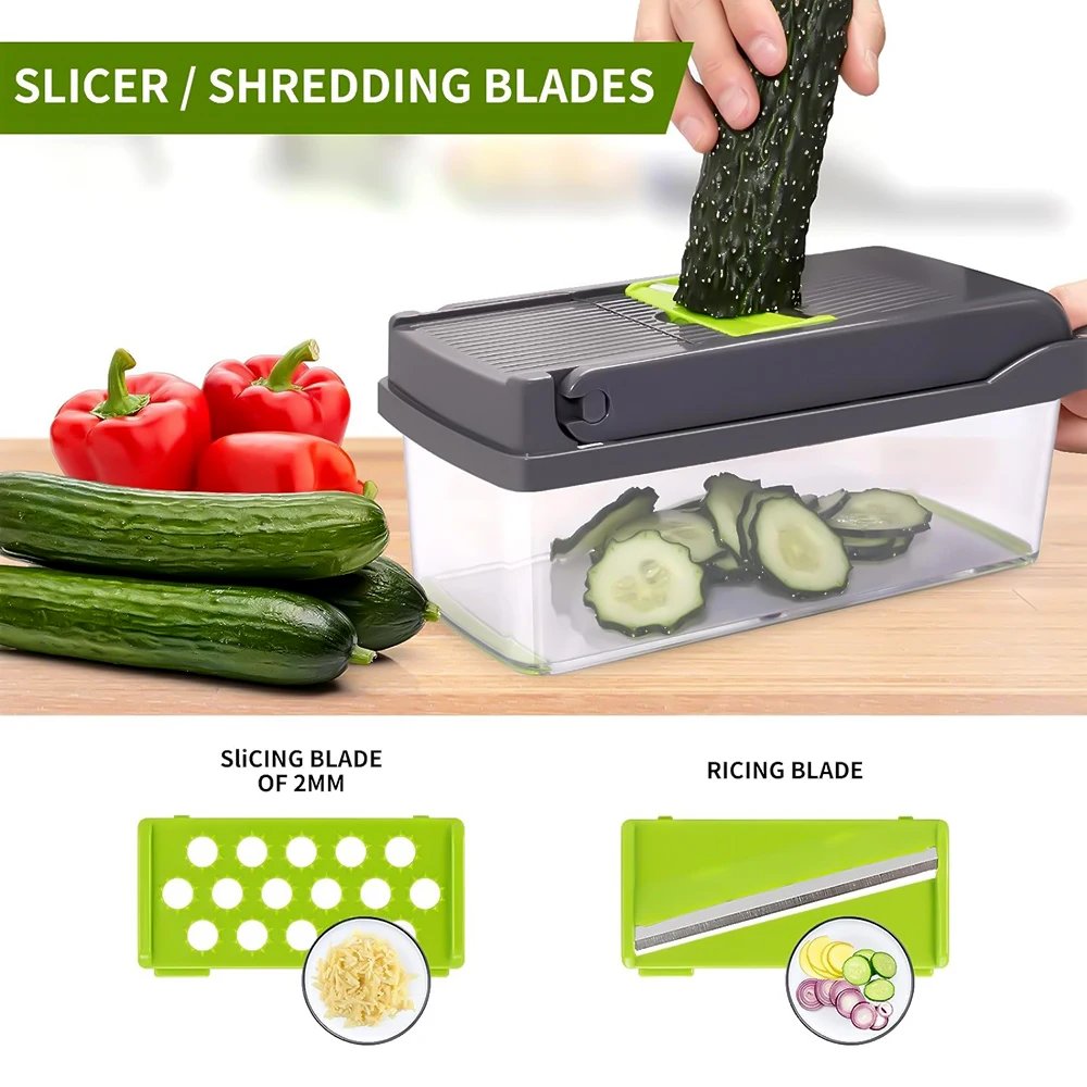 14 in 1 Multifunctional Vegetable Onion Manual Chopper Food Kitchen Potato Cut Shredder Slicer Kitchen Gadget 14 in 1 Multifunctional Vegetable Onion Manual Chopper Food Kitchen Potato Cut Shredder Slicer Kitchen Gadget