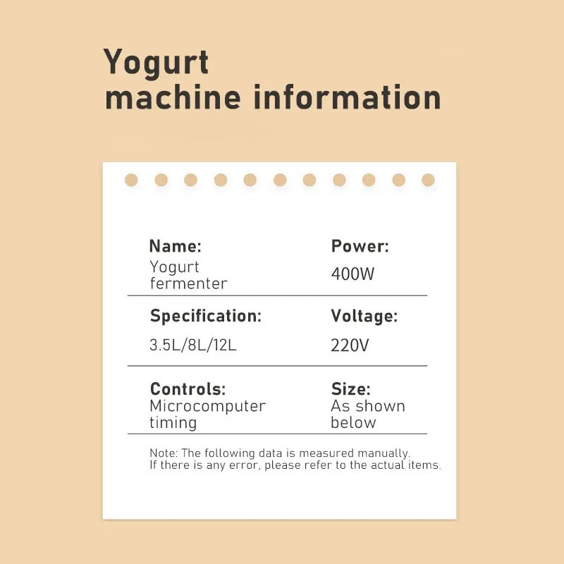 3.5L 8L 12L Stainless Steel Yogurt Maker Milk And Yogurt Fermentation Machine 3.5L 8L 12L Stainless Steel Yogurt Maker Milk And Yogurt Fermentation Machine