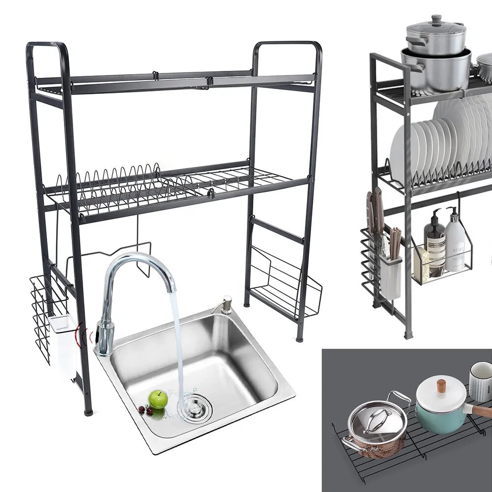 Over The Sink Dish Drying Rack 2 Tier Stainless Steel Above Sink Dish Rack Sink