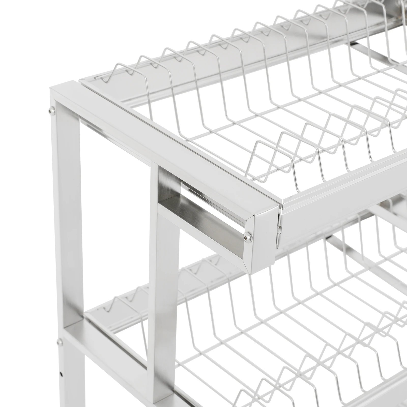 1/2-Tier Over Sink Dish Drying Rack Stainless Steel Dish Drying Rack Expandable Over Kitchen Sink Organizer