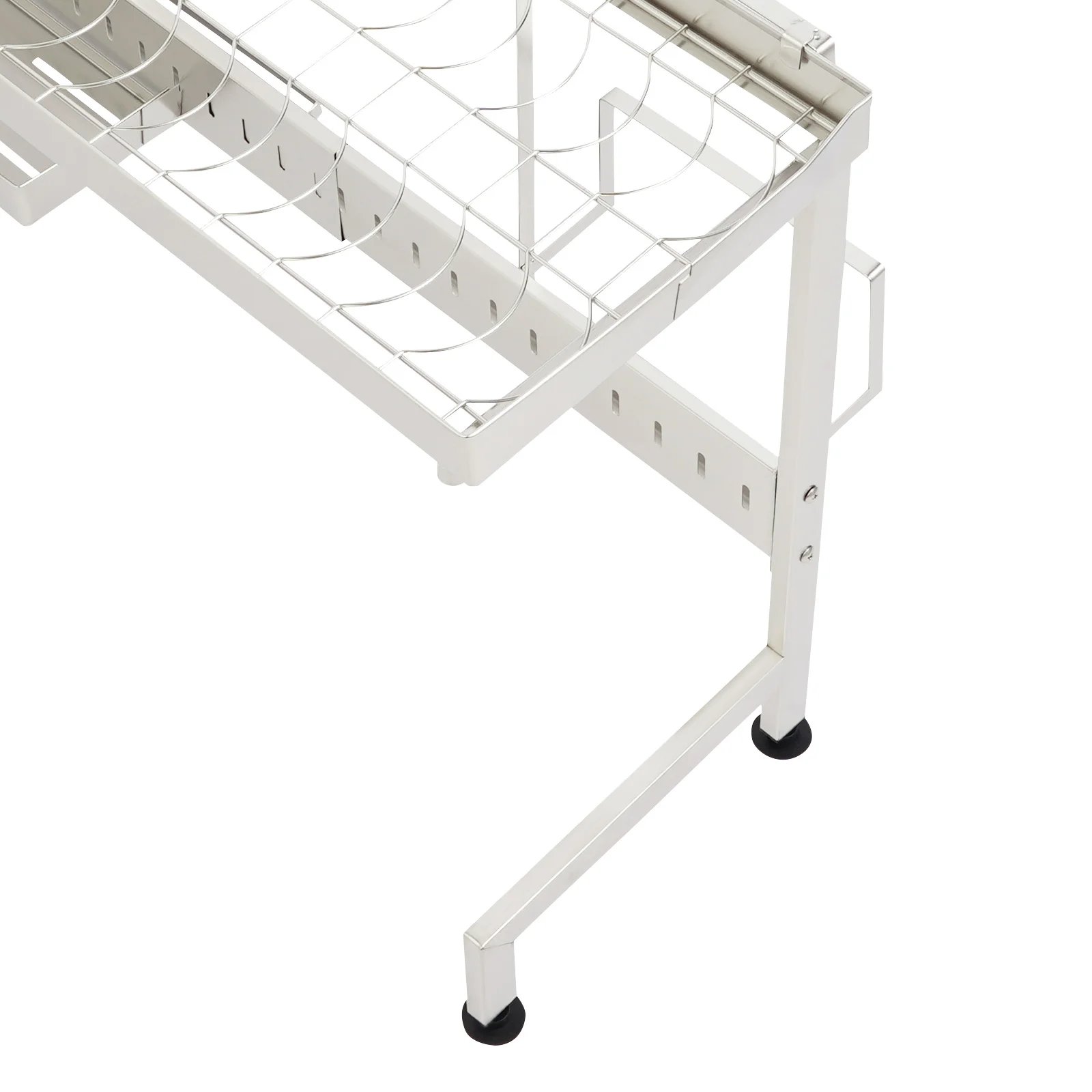 1/2-Tier Over Sink Dish Drying Rack Stainless Steel Dish Drying Rack Expandable Over Kitchen Sink Organizer