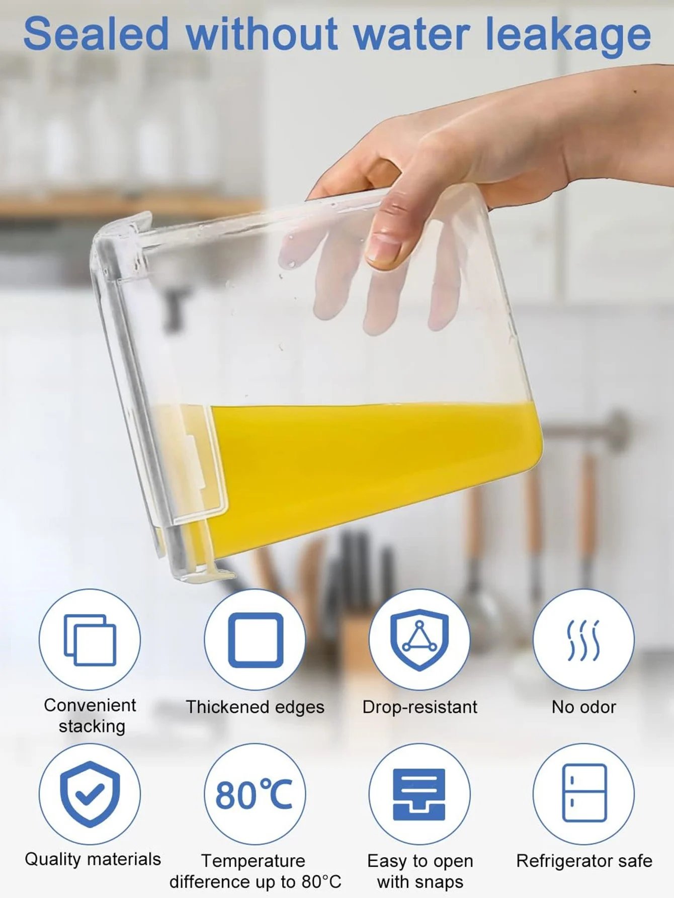 24pcs New Kitchen Sealed Storage Box Set Dry Food Storage For Sugar, Flour, Baking PP Material Comes with Convenience Stickers