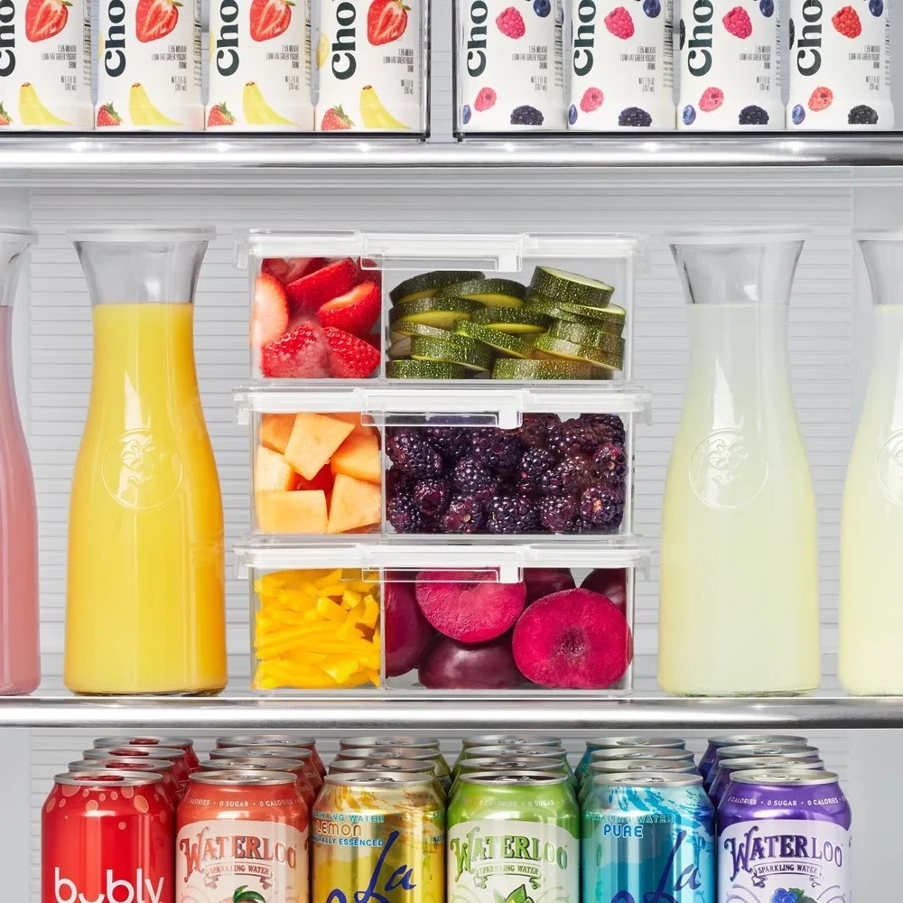 Airtight Bento Box Clear Food Storage Containers Set of 3 Microwave Dishwasher Freezer Safe Durable BPA Free Stackable Meal Prep