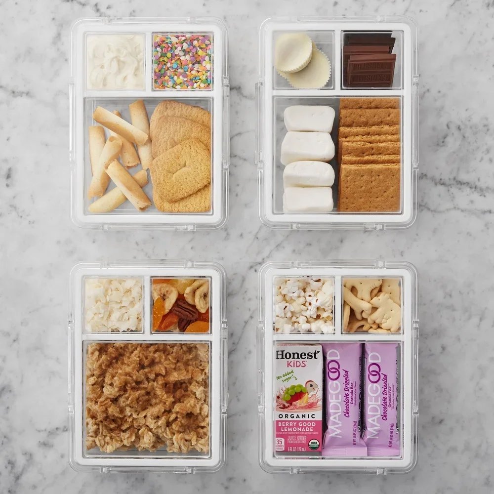 Airtight Bento Box Clear Food Storage Containers Set of 3 Microwave Dishwasher Freezer Safe Durable BPA Free Stackable Meal Prep