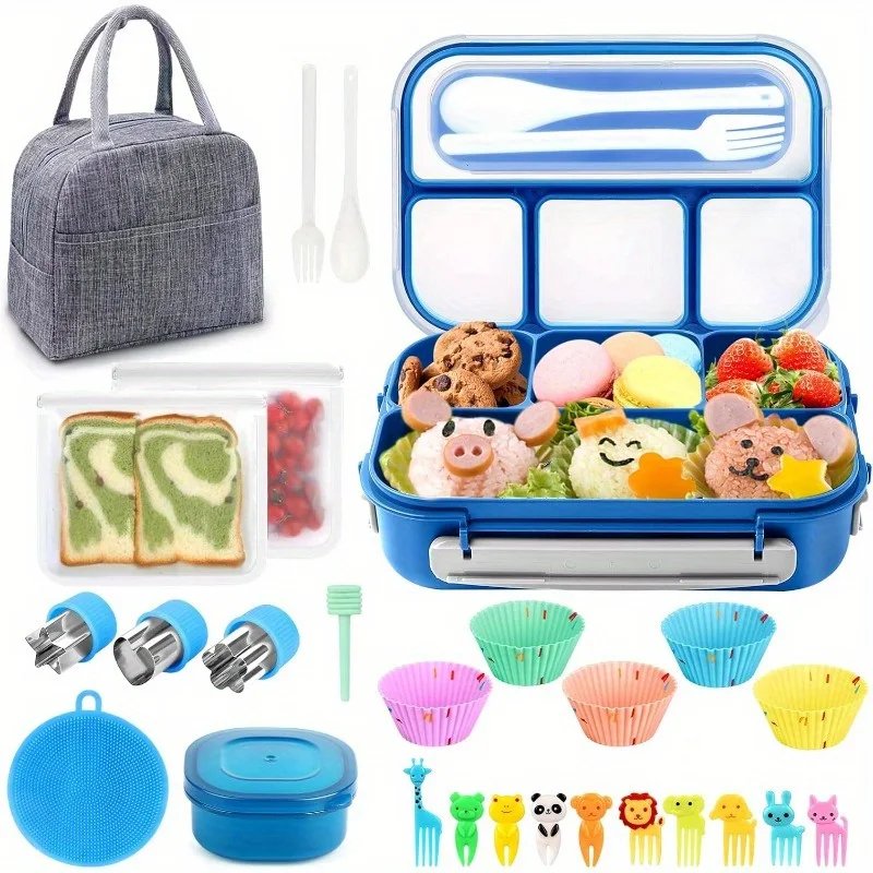 Lunch Box Kids/Children School Bento Boxes Food Containers Adult Bento Lunch Box Microwave Oven Heating Dishwasher Freezer Safe