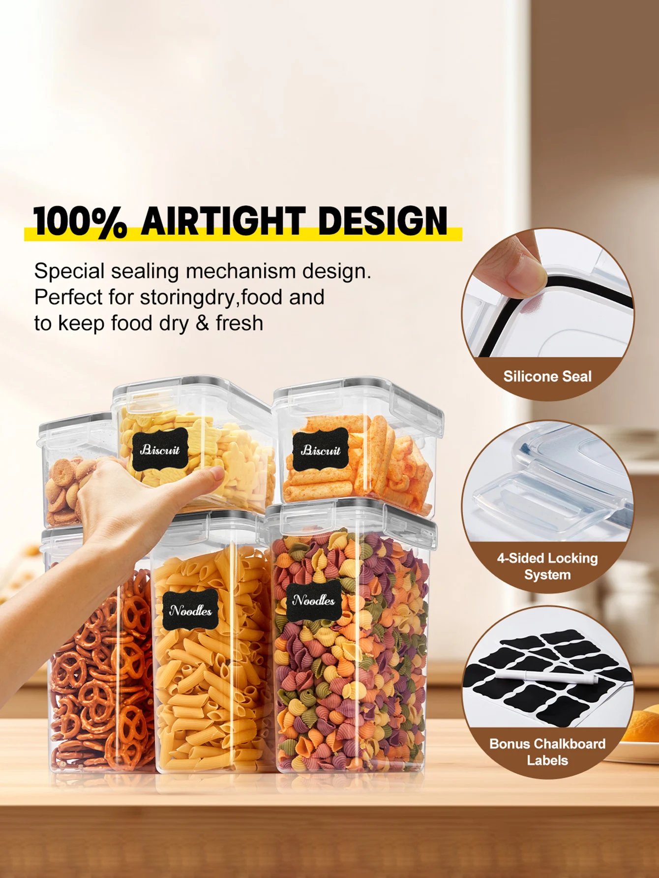 30pcs，storage and organization，labeled and marked airtight food storage containers and condiment jars - keep grains, flour