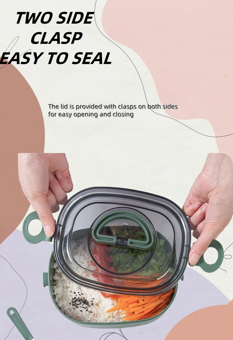 Bento box lunch box, stackable 3-layer food container, leak-proof portable large-capacity bento box, microwave safe bento box