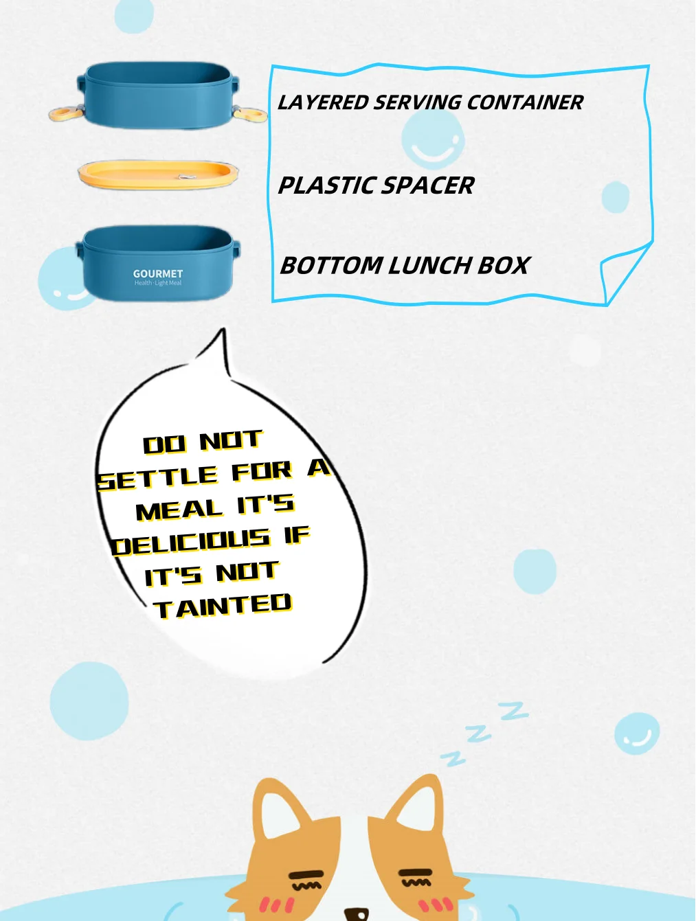 Bento box lunch box, stackable 3-layer food container, leak-proof portable large-capacity bento box, microwave safe bento box