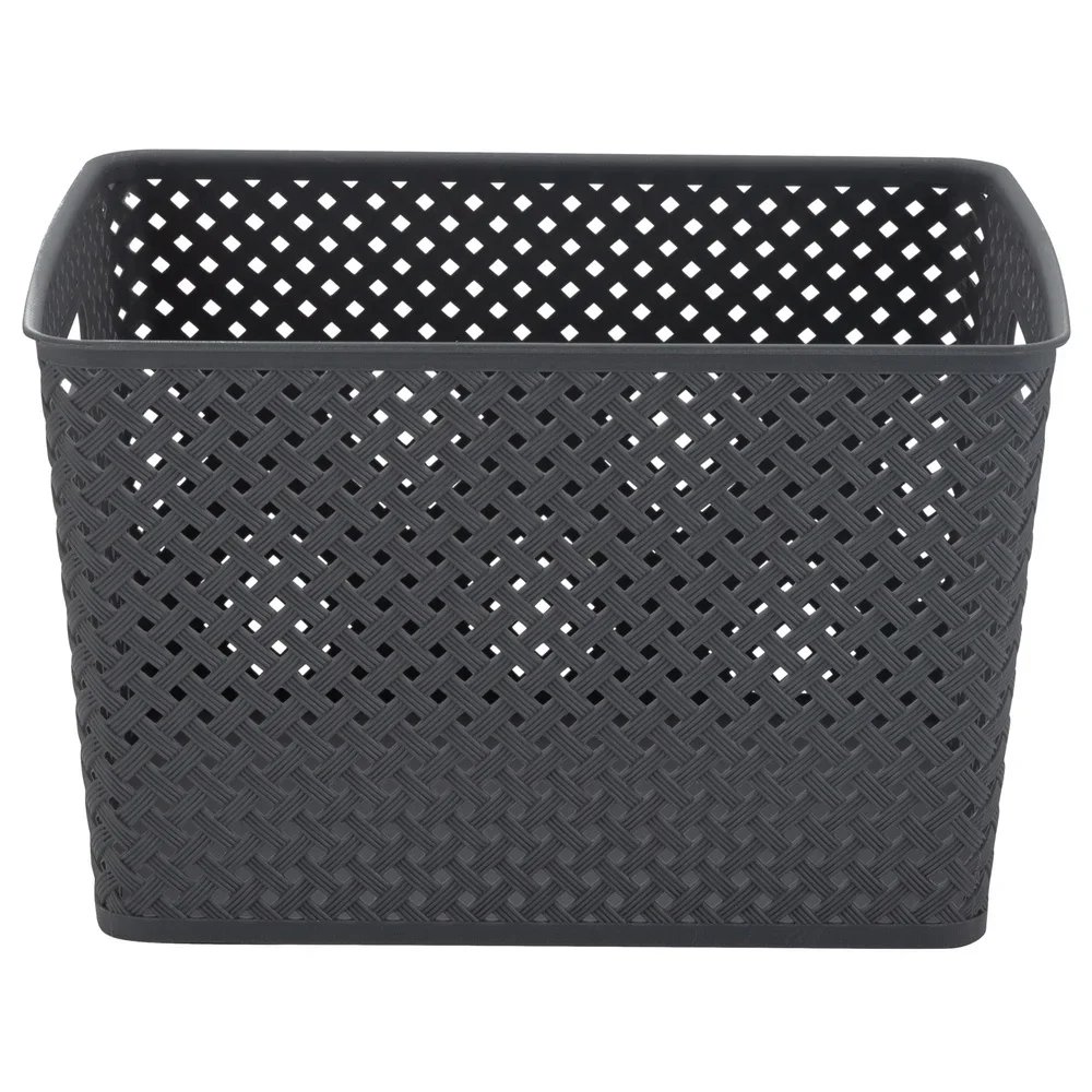 Large Gray Resin Wicker Storage Bin Lightweight Organizing Baskets with Handles Home Storage Solution Toy Book Organizer Large Gray Resin Wicker Storage Bin Lightweight Organizing Baskets with Handles Home Storage Solution Toy Book Organizer